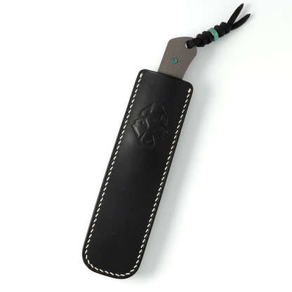 Jack Wolf Knives™ Collusion Fixed Blade COLLU-01-TI-STRIPE 6AL4V Titanium S90V Stainless Steel Knife