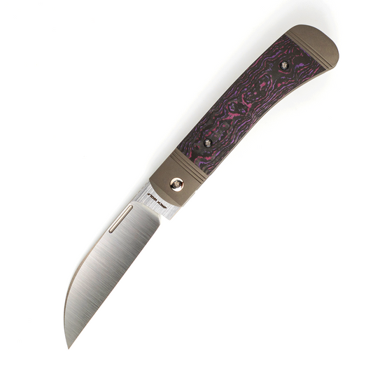 Jack Wolf Knives™ Diamondback Jack DIAMO-01-FC-PUR-HAZ Purple Haze Fat Carbon Fiber S90V Stainless Steel Pocket Knife