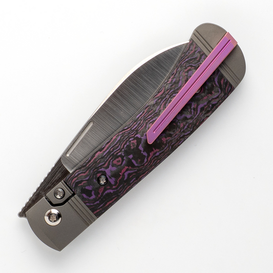 Jack Wolf Knives™ Diamondback Jack DIAMO-01-FC-PUR-HAZ Purple Haze Fat Carbon Fiber S90V Stainless Steel Pocket Knife