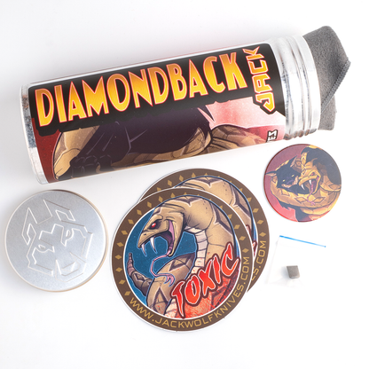 Jack Wolf Knives™ Diamondback Jack DIAMO-01-LIN-MIC-GRN Green Linen Micarta S90V Stainless Steel Pocket Knife