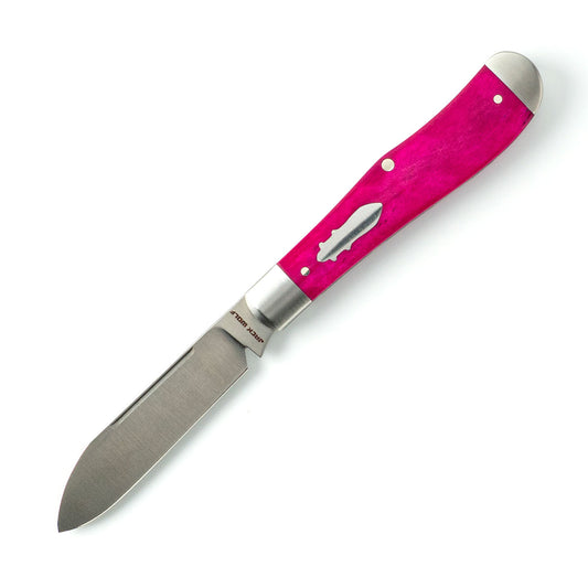 Jack Wolf Knives™ Eureka EUREK-01-SMT-PUR-BON Purple Bone Sandvik 14C28N Stainless Steel Pocket Knife