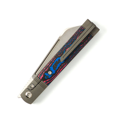 Jack Wolf Knives™ Feelbetter Jack Frame Lock FEELB-01-CC-MIAMI Miami CamoCarbon Fiber S90V Stainless Steel Pocket Knife