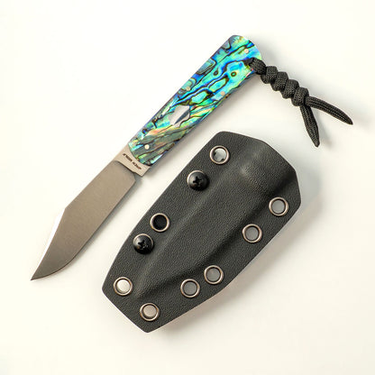 Jack Wolf Knives™ Gateway FIXedc GATEW-FX-01-ABALONE Abalone Sandvik 14C28N Stainless Steel Knife