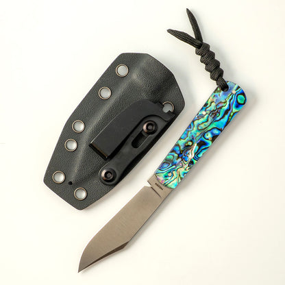 Jack Wolf Knives™ Gateway FIXedc GATEW-FX-01-ABALONE Abalone Sandvik 14C28N Stainless Steel Knife