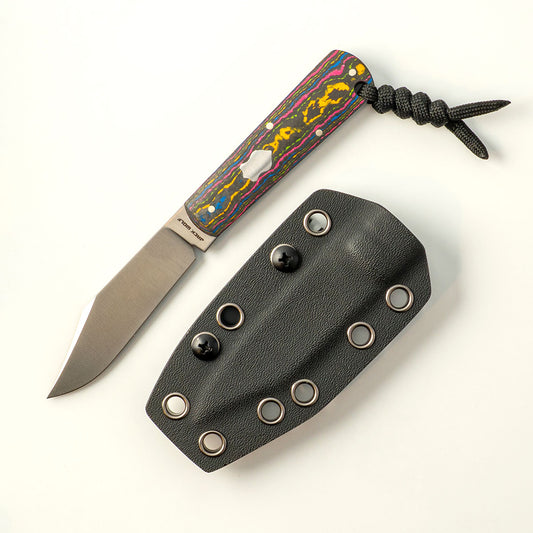 Jack Wolf Knives™ Gateway FIXedc GATEW-FX-01-CC-80S 80s CamoCarbon Sandvik 14C28N Stainless Steel Knife