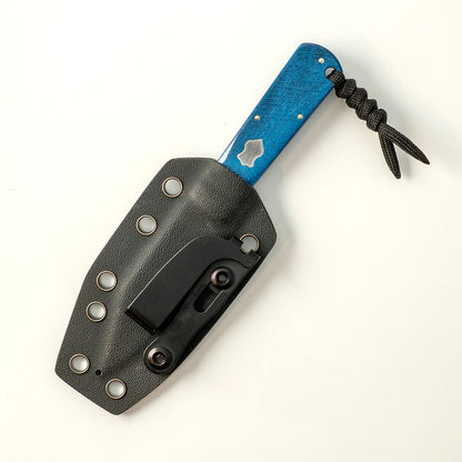 Jack Wolf Knives™ Gateway FIXedc GATEW-FX-01-SAW-BLU-BON Blue Bone Sandvik 14C28N Stainless Steel Knife