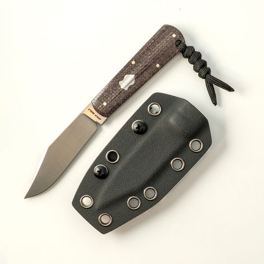 Jack Wolf Knives™ Gateway FIXedc GATEW-FX-01-VIB-JUT-BIS Jute Bison Vibe Composite Sandvik 14C28N Stainless Steel Knife