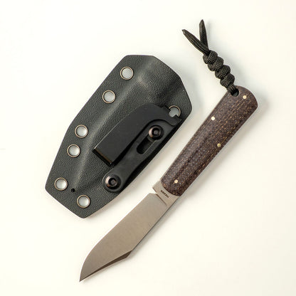 Jack Wolf Knives™ Gateway FIXedc GATEW-FX-01-VIB-JUT-BIS Jute Bison Vibe Composite Sandvik 14C28N Stainless Steel Knife