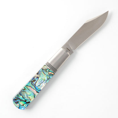 Jack Wolf Knives™ Gateway Barlow GW-BAR-02-ABALONE Abalone Sandvik 14C28N Stainless Steel Pocket Knife