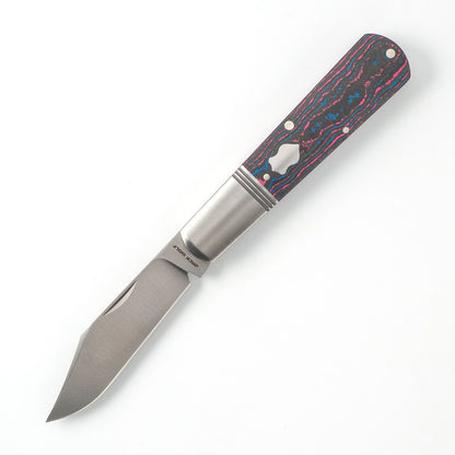 Jack Wolf Knives™ Gateway Barlow GW-BAR-02-CC-MIAMI Miami CamoCarbon Fiber Sandvik 14C28N Stainless Steel Pocket Knife