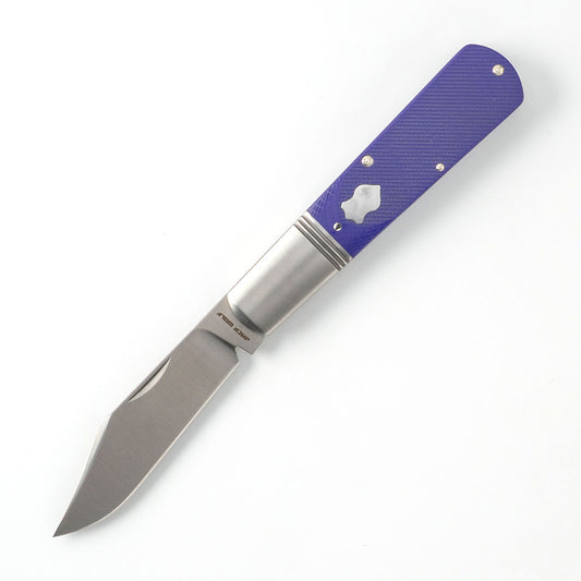 Jack Wolf Knives™ Gateway Barlow GW-BAR-02-G10-PUR-SAW Purple G10 Sandvik 14C28N Stainless Steel Pocket Knife