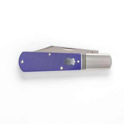 Jack Wolf Knives™ Gateway Barlow GW-BAR-02-G10-PUR-SAW Purple G10 Sandvik 14C28N Stainless Steel Pocket Knife