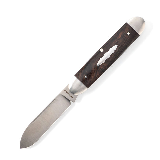 Jack Wolf Knives™ Gateway Equal End EQUAL-01-EBONY Ebony Wood Sandvik 14C28N Stainless Steel Pocket Knife