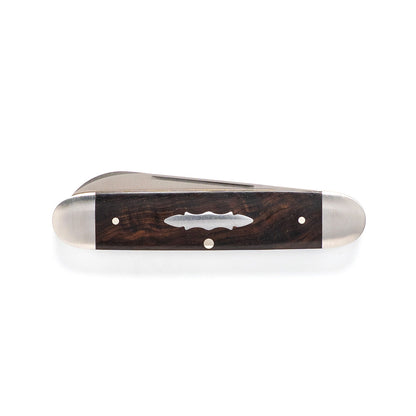 Jack Wolf Knives™ Gateway Equal End EQUAL-01-EBONY Ebony Wood Sandvik 14C28N Stainless Steel Pocket Knife