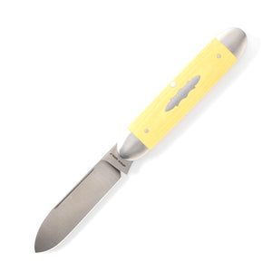 Jack Wolf Knives™ Gateway Equal End EQUAL-01-PAP-MIC-ANT Antique Paper Micarta Sandvik 14C28N Stainless Steel Pocket Knife