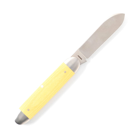 Jack Wolf Knives™ Gateway Equal End EQUAL-01-PAP-MIC-ANT Antique Paper Micarta Sandvik 14C28N Stainless Steel Pocket Knife