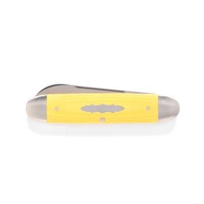 Jack Wolf Knives™ Gateway Equal End EQUAL-01-PAP-MIC-ANT Antique Paper Micarta Sandvik 14C28N Stainless Steel Pocket Knife