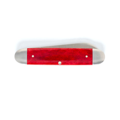 Jack Wolf Knives™ Gateway Equal End EQUAL-01-SMT-RED-BON Smooth Red Bone Sandvik 14C28N Stainless Steel Pocket Knife