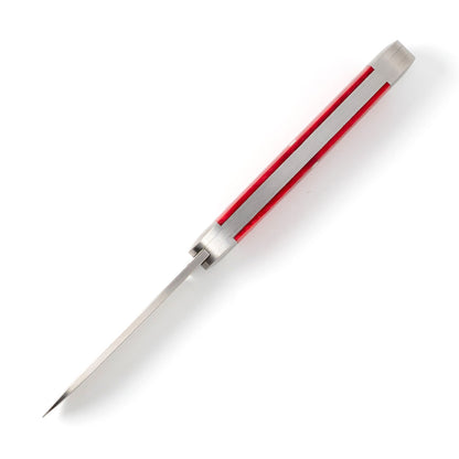 Jack Wolf Knives™ Gateway Equal End EQUAL-01-SMT-RED-BON Smooth Red Bone Sandvik 14C28N Stainless Steel Pocket Knife