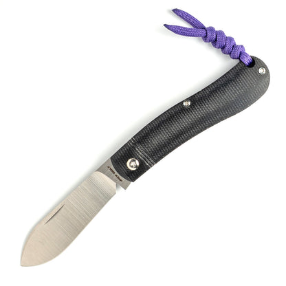 Jack Wolf Knives™ K9 Dogleg Jack K9-02-CAN-MIC-BLK Black Canvas Micarta 154CM Stainless Steel Pocket Knife