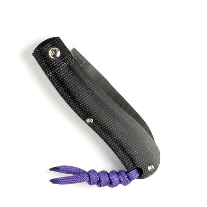 Jack Wolf Knives™ K9 Dogleg Jack K9-02-CAN-MIC-BLK Black Canvas Micarta 154CM Stainless Steel Pocket Knife