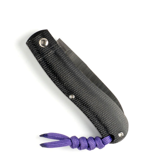 Jack Wolf Knives™ K9 Dogleg Jack K9-02-CAN-MIC-BLK Black Canvas Micarta 154CM Stainless Steel Pocket Knife