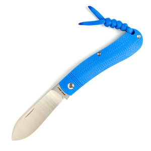 Jack Wolf Knives™ K9 Dogleg Jack K9-02-G10-BLU-OARC Sky Blue G10 154CM Stainless Steel Pocket Knife