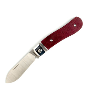 Jack Wolf Knives™ K9 Dogleg Jack K9-02-RCH-RED-SAW Red Richlite 154CM Stainless Steel Pocket Knife