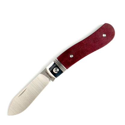 Jack Wolf Knives™ K9 Dogleg Jack K9-02-RCH-RED-SAW Red Richlite 154CM Stainless Steel Pocket Knife