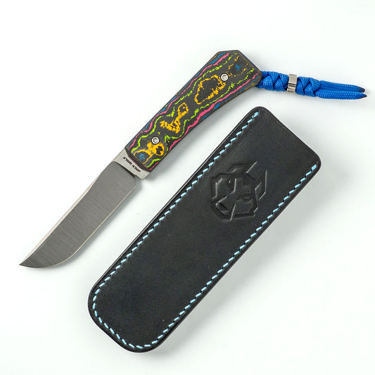 Jack Wolf Knives™ Pioneer FIXedc PIONE-FX-01-CC-80S 80s CamoCarbon S90V Stainless Steel Knife