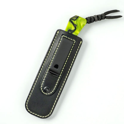 Jack Wolf Knives™ Pioneer FIXedc PIONE-FX-01-KIR-TOX-GRN Toxic Green Kirinite S90V Stainless Steel Knife