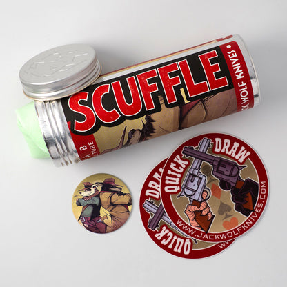 Jack Wolf Knives™ Scuffle Frame Lock SCUFFLE-01-TI-CRYS-BLRP Crystalized Blurple Anodized Titanium S90V Stainless Steel Pocket Knife