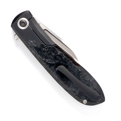 Jack Wolf Knives™ Scuffle Frame Lock SCUFFLE-01-KIR-BLK-ICE Black Ice Kirinite S90V Stainless Steel Pocket Knife