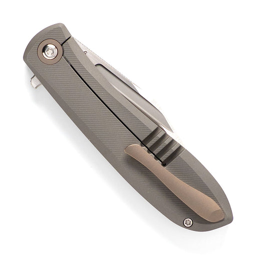 Jack Wolf Knives™ Scuffle Frame Lock SCUFFLE-01-TI-MICRO-MILL Micro-Milled 6AL4V Titanium S90V Stainless Steel Pocket Knife