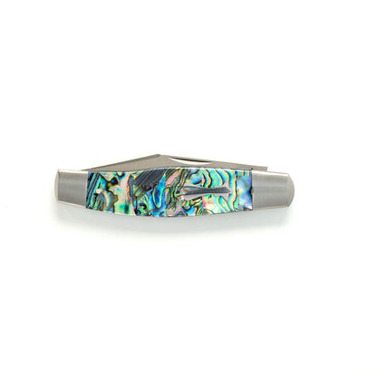 Jack Wolf Knives™ Single-Blade Stockman STOCK-01-ABALONE Abalone Sandvik 14C28N Stainless Steel Pocket Knife