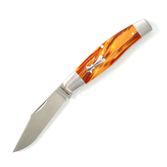 Jack Wolf Knives™ Single-Blade Stockman STOCK-01-KIR-ROOT Root Beer Kirinite Sandvik 14C28N Stainless Steel Pocket Knife