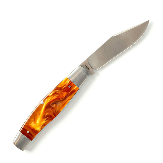 Jack Wolf Knives™ Single-Blade Stockman STOCK-01-KIR-ROOT Root Beer Kirinite Sandvik 14C28N Stainless Steel Pocket Knife