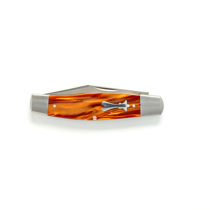 Jack Wolf Knives™ Single-Blade Stockman STOCK-01-KIR-ROOT Root Beer Kirinite Sandvik 14C28N Stainless Steel Pocket Knife