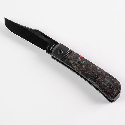 Jack Wolf Knives™ Benny's Clip BENNY-02-FC-DM-RED Red Dark Matter Fat Carbon Fiber S90V Stainless Steel Pocket Knife