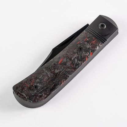 Jack Wolf Knives™ Benny's Clip BENNY-02-FC-DM-RED Red Dark Matter Fat Carbon Fiber S90V Stainless Steel Pocket Knife
