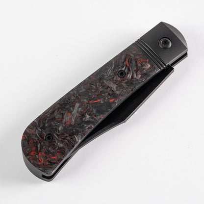 Jack Wolf Knives™ Benny's Clip BENNY-02-FC-DM-RED Red Dark Matter Fat Carbon Fiber S90V Stainless Steel Pocket Knife