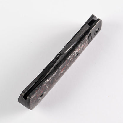 Jack Wolf Knives™ Benny's Clip BENNY-02-FC-DM-RED Red Dark Matter Fat Carbon Fiber S90V Stainless Steel Pocket Knife