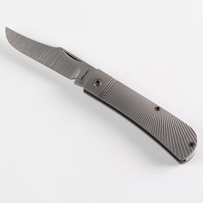 Jack Wolf Knives™ Benny's Clip BENNY-02-TI-STAR Dark Blasted 6AL4V Titanium S90V Stainless Steel Pocket Knife