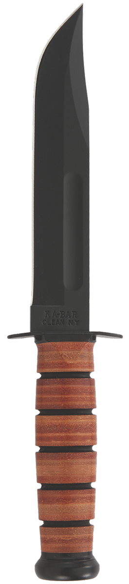 KA-BAR Knives™ Full-Size Fixed Blade 1217 Brown Leather 1095 Cro-Van Carbon Steel Knife