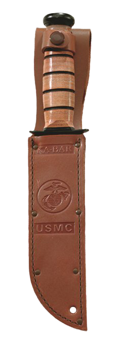 KA-BAR Knives™ Full-Size Fixed Blade 1217 Brown Leather 1095 Cro-Van Carbon Steel Knife