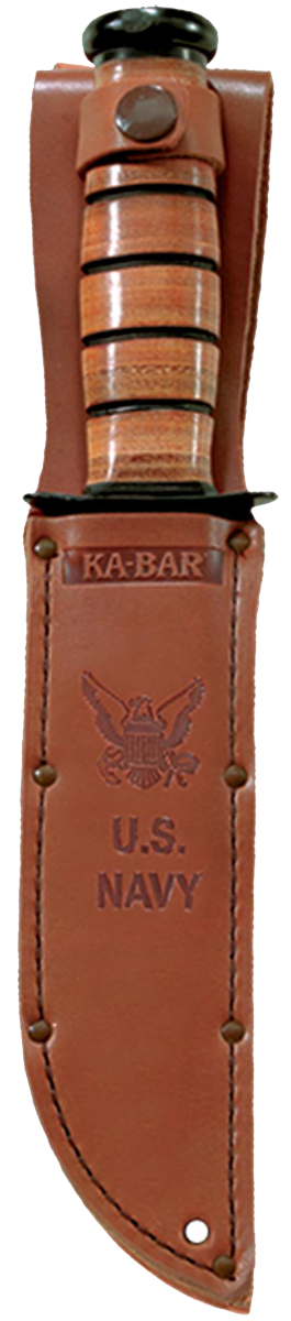 KA-BAR Knives™ Full-Size Fixed Blade 1225 Brown Leather 1095 Cro-Van Carbon Steel Knife