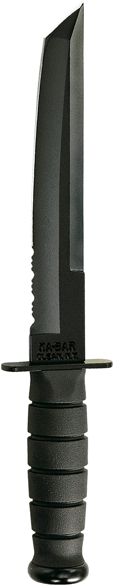 KA-BAR Knives™ Tanto Fixed Blade 1245 Black Kraton G 1095 Cro-Van Carbon Steel Knife