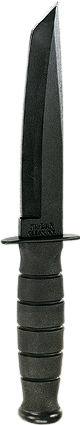KA-BAR Short Tanto Fixed Blade 1254 Black Cro-Van Carbon Steel & Black Kraton G