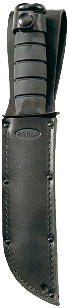KA-BAR Short Tanto Fixed Blade 1255 Black Serrated Cro-Van Carbon Steel & Black Kraton G