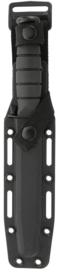 KA-BAR Short Fixed Blade 1258 Black Cro-Van Carbon Steel & Black Kraton MOLLE Sheath
